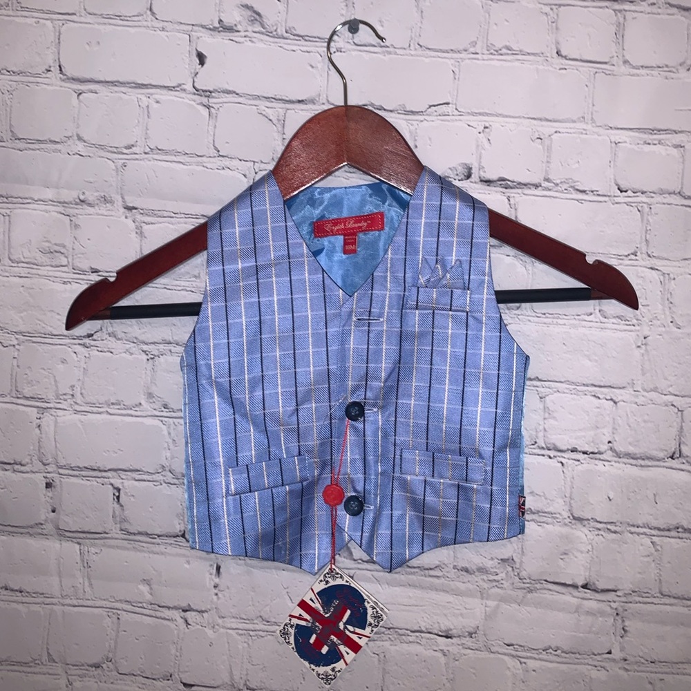 BRAND NWT English Laundry Blue Plaid Dress top 18M - Picture 1 of 12